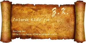 Zelena Klára névjegykártya
